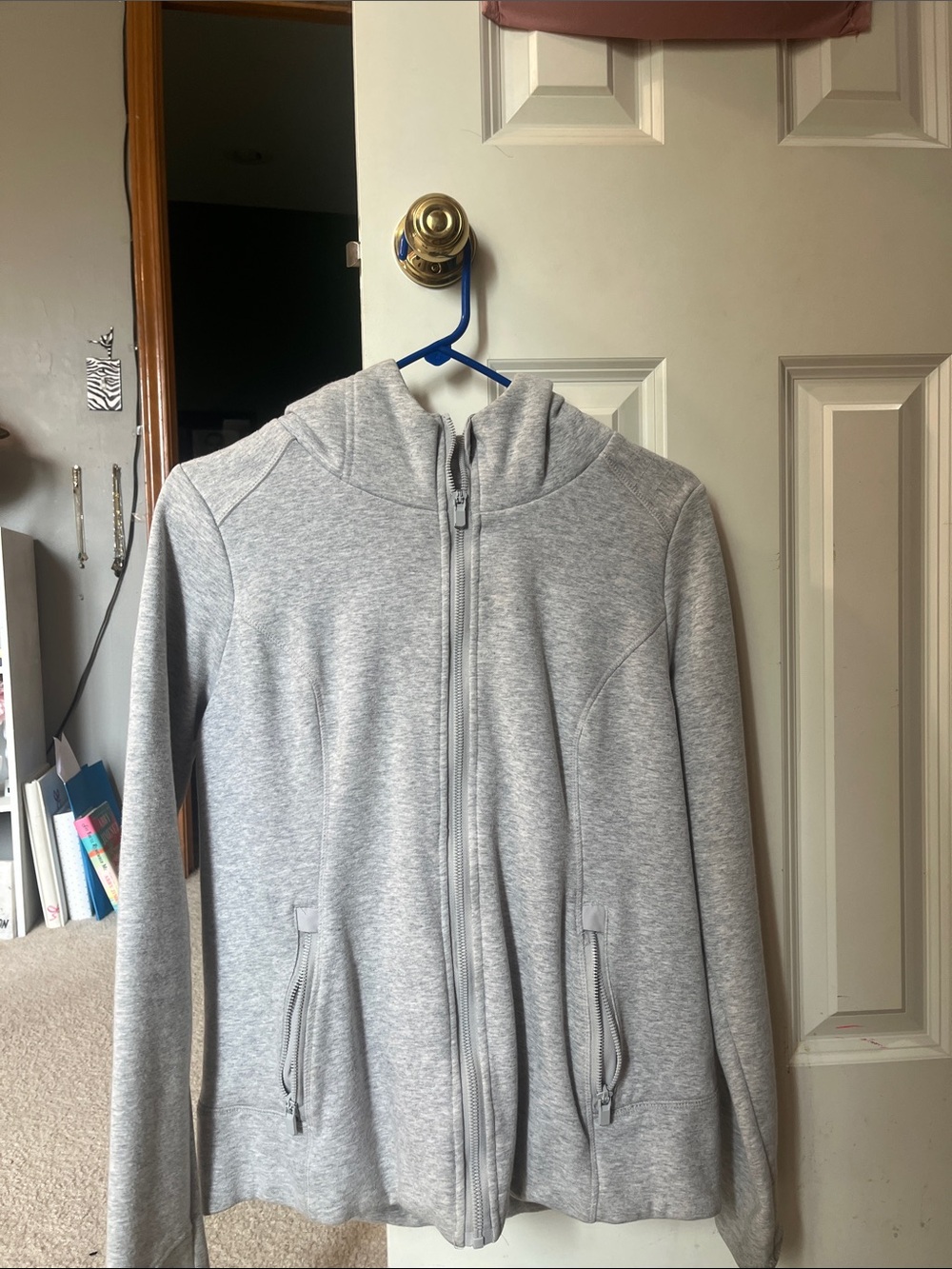 Light Gray Zip-Up Hoodie